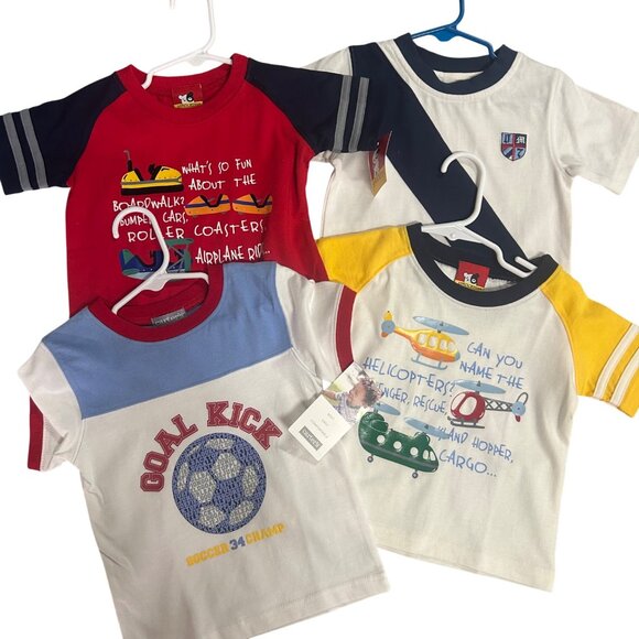 Set of 4 Lot Sprockets Carters & McKids Boys 12 Months T-Shirt Tops - Picture 1 of 14